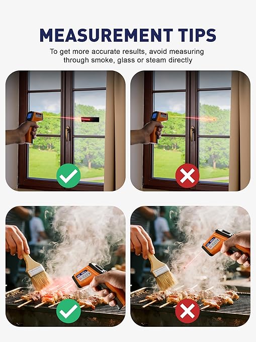 SMART JERRY - Infrared Thermometer Gun | Non-Contact Digital Temperature Gun with -58°F to 788°F Range for Cooking, HVAC | Industrial & Home Use | Instant-Read with Backlit Display