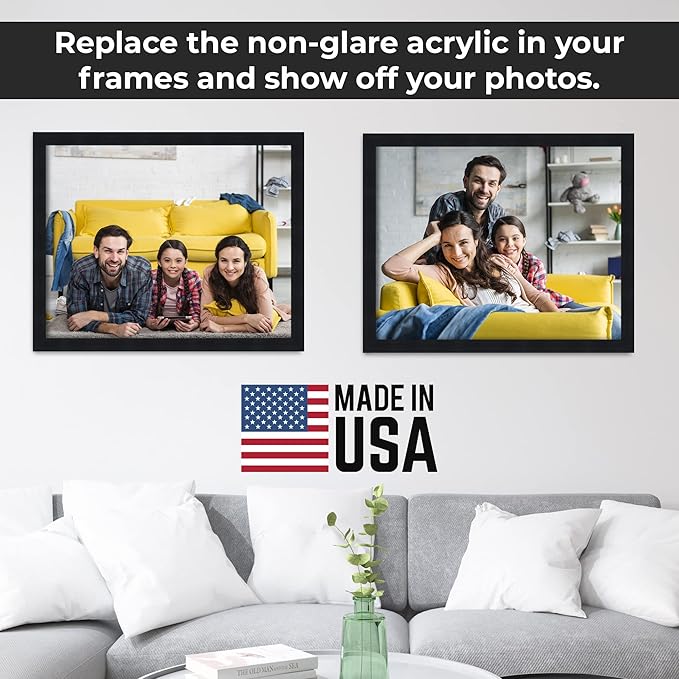 Non-Glare Acrylic Replacement for 14x20 Picture Frame, Replacement Plexiglass for 14x20 Photo Frame, UV-Resistant Non-Glare Acrylic Cover Sheet