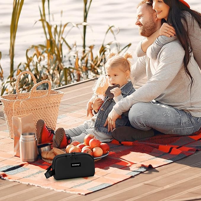 CERBONNY Small Cooler Bag Freezable Lunch for Work School Travel,Leak-proof Bag,Small Insulated For Kids/Adults,Freezer Bags,Freezable Snack Bag,Mini Fit Yogurt Black