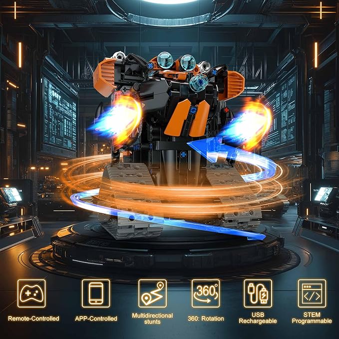 STEM Building Toys for Kids 6-14, 5in1 STEM Robot Building Kit for Kid, Remote & APP Controlled Tank Bulldozer Robot Building Blocks Set Birthday Xmas Gifts Ideas for Boys Girls (689PCS)
