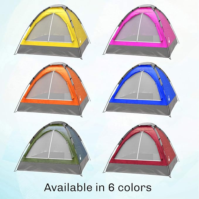 2-Person Dome Tent – Easy Set Up Shelter with Rain Fly and Carrying Bag for Camping