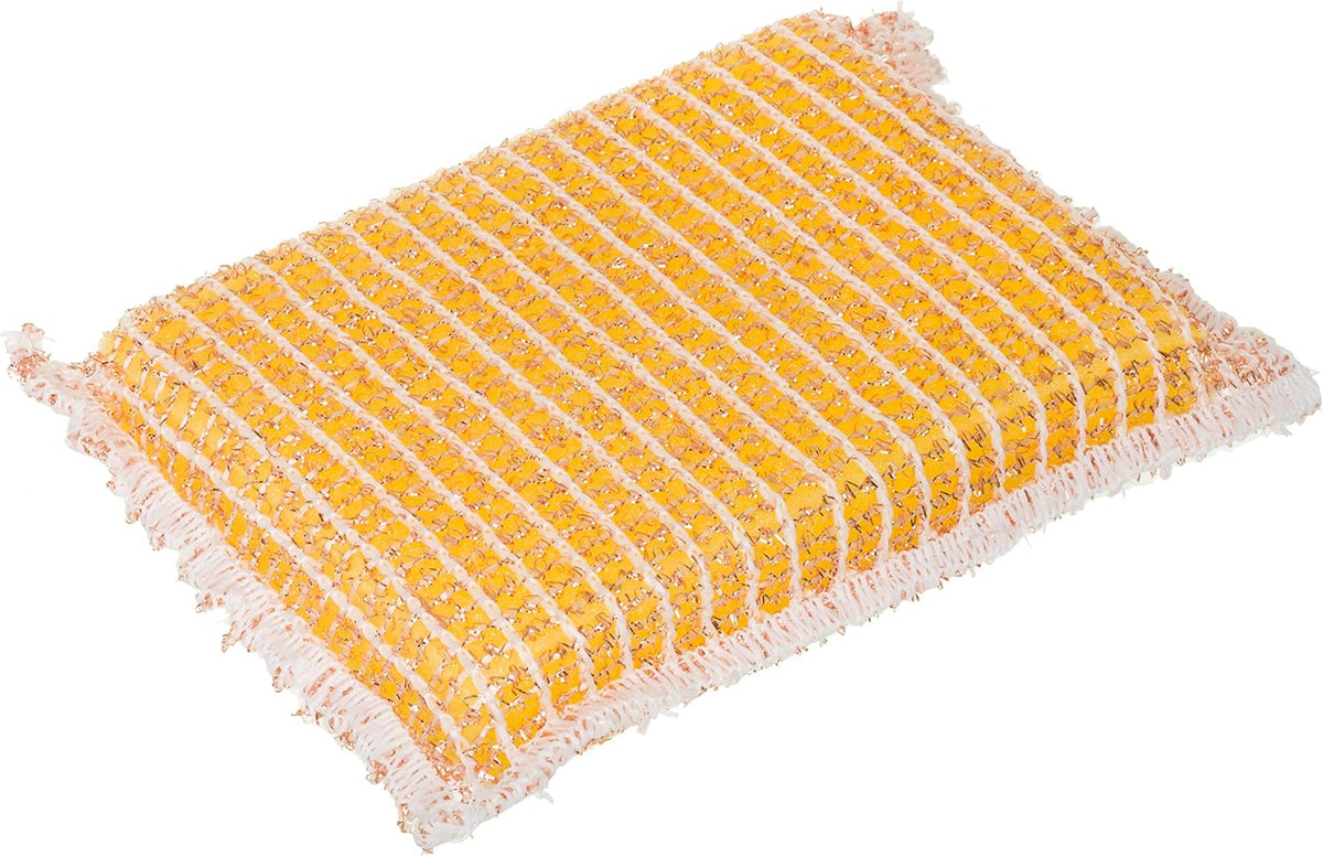 Redecker Copper Sponge, Set of 10, Includes 5 Large and 5 Medium Copper Fiber Sponges, Durable Non-Abrasive Scrubber, Cleans Stainless Steel Appliances, Pots and Pans, Auto Parts, Machine Washable