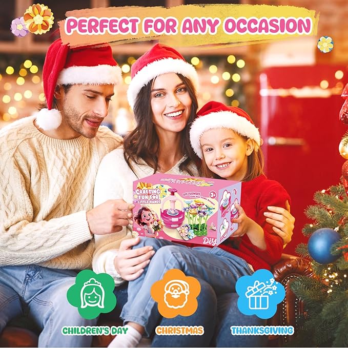 Fabric Flower Bouquets Toys, DIY Flower Making Kit for Kids 4 5 6 7 8 9 10 11 12 Year Old Girl Birthday Christmas Gift, Art and Crafts Kit Flowers Toys for Girls 4-6 6-8 8-12 Year Old (YELLOW)