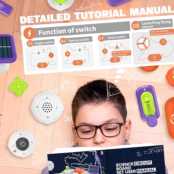 Science Kits for Kids - STEM Kits for Kids, Electronics Exploration Kit, Over 150 Projects, 14 Circuit Parts, STEM Educational Toy Gifts for Kid Boys Girls Ages 3 4 5 6 7 8 9 10 11 12