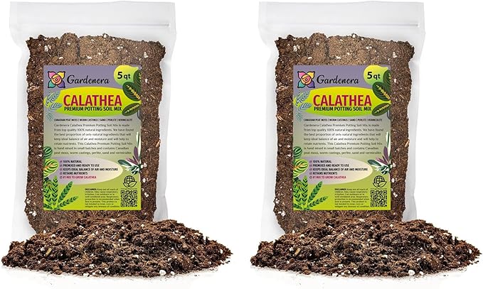 Gardenera Calathea Plant Potting Soil - All-Natural Blend for Thriving Calathea Plants - Boosts Root Health and Distinctive Foliage - 10 Quart