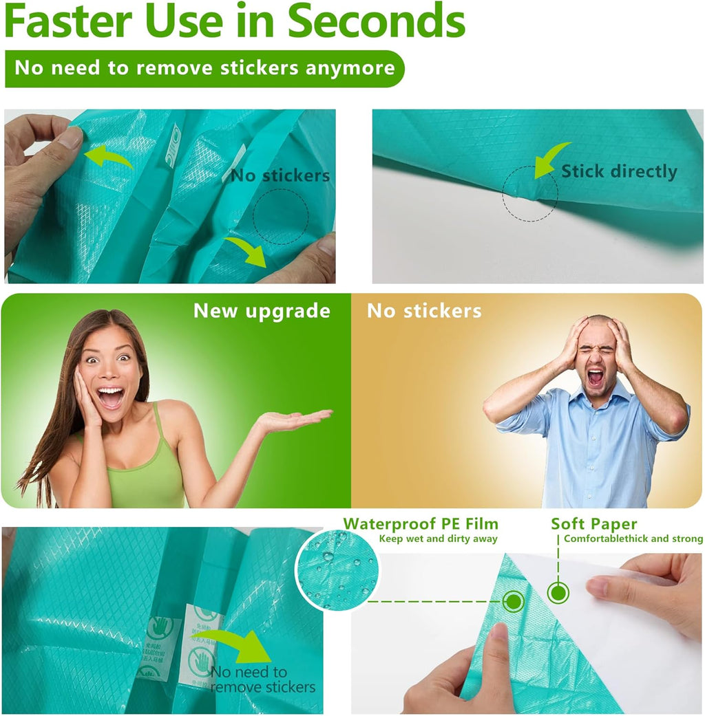 TenFans Toilet Seat Covers Disposable - 30 Count Individually Travel Pack - Sticker Free Faster Use - Waterproof XL Covers for Adults and Kids - Travel Accessories Public Restrooms, Camping, Airplane
