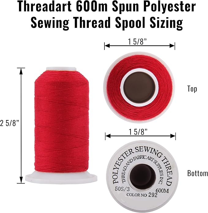 Threadart Polyester All-Purpose Sewing Thread - 600m - 50S/3 - Pollen Gold