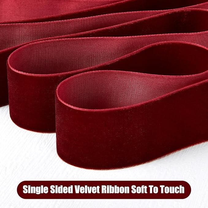 2" X 20 Yards Forest Green Velvet Ribbon for Christmas Tree Wreath Decoration Handmade Crafts Ornaments Gift Wrapping & Bow Making