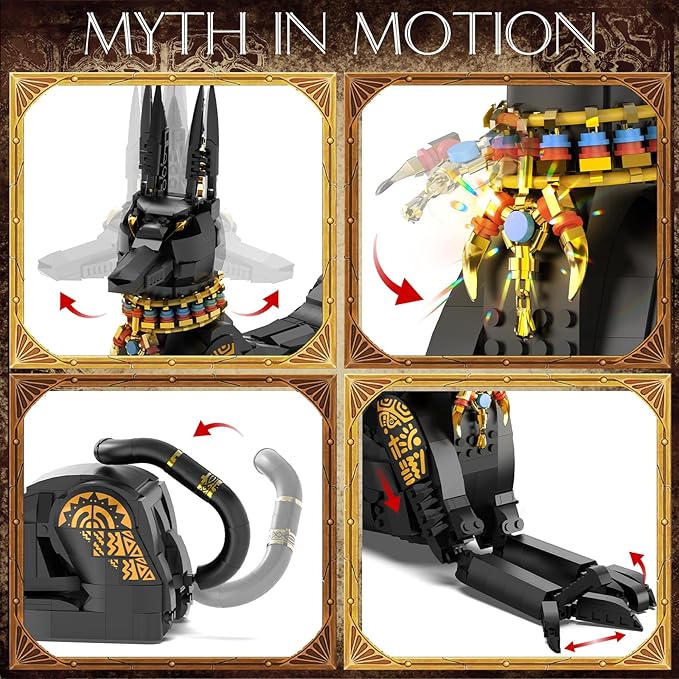 Egyptian Pharaoh Dog Building Set - Hound Dog Building Blocks Toy for Adults, Animal Model DIY Crafts Kit for Home Office Decor | Unique Gift for Kids Ages 10+