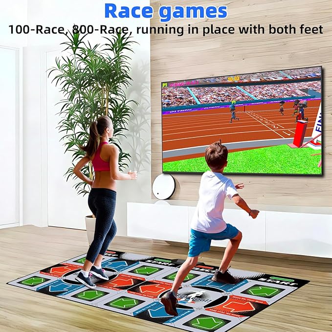 TV Dance Mat Games - Wireless Music Electronic Dance Mat Fun Dance Fitness Games for Kids, Christmas and Boys and Girls Birthday Gift Ideas, Silver Gray