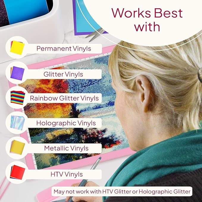 iVyne Corded Light Pad for Weeding Vinyl - A4 Light Box for Drawing - Light Board for Tracing - Light Box for Diamond Painting, Weeding Vinyl, Sketching, Tracing (Pink)