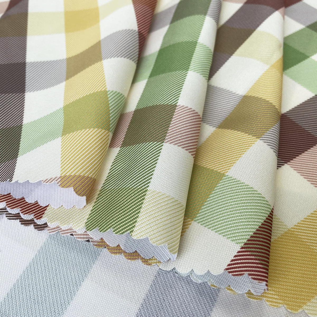 Waterproof Plaid Tablecloth Fabric - Round 58 Inch Classic Gingham Checker Table Cloth for Indoor/Outdoor Use - Buffalo Table Cover for Picnics, BBQs, and Parties