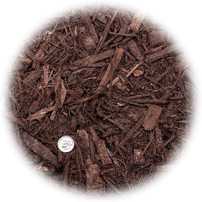 Gardenera Brown Mulch - Retain Moisture and Suppress Weeds for a Thriving Landscape - 10 QUARTS