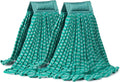 2 Pack Large Microfiber Tube Mop Heads,6 inch,Heavy Duty Mop Head,Highly Absorbent,Commercial Mop Head Replacement,Wet Mop Heads Replacement,for Hardwood, Tile, Laminate Floors,Green