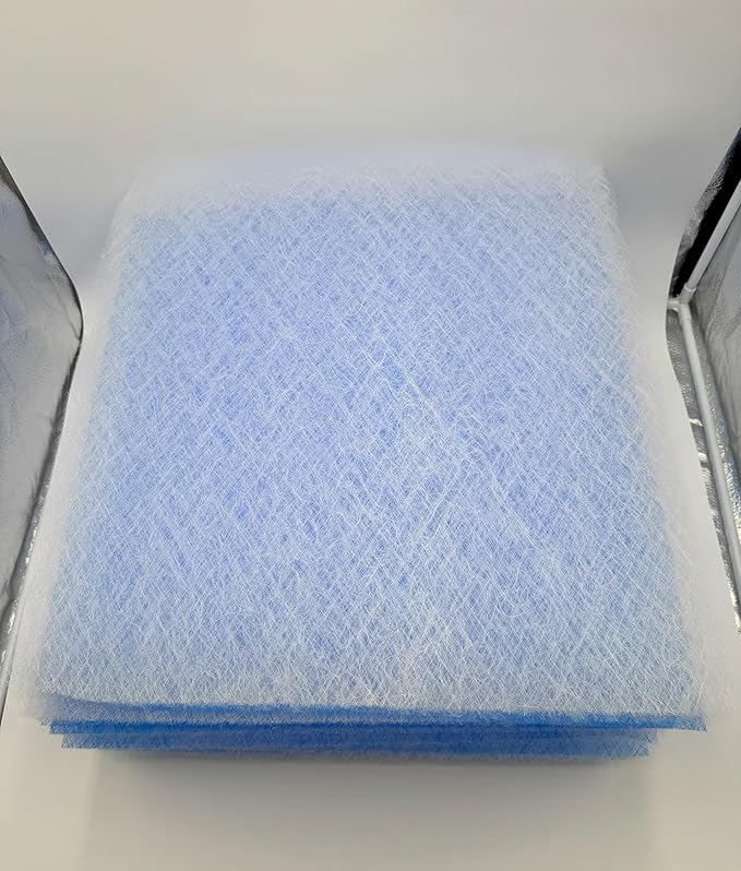 Paint Booth Exhaust Fiberglass Filter, Blue/White Paint Arrestor for Spray Booth (500/case, 20" x 20")