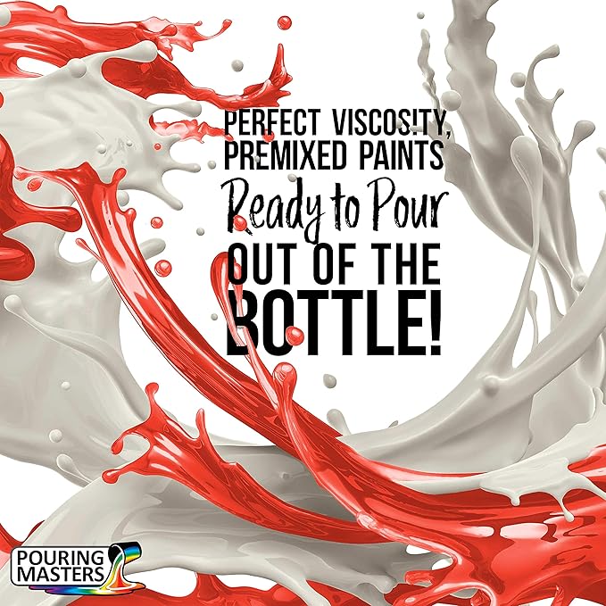 POURING MASTERS Hot Tamale Red Acrylic Ready to Pour Pouring Paint - Premium 32-Ounce Pre-Mixed Water-Based - for Canvas, Wood, Paper, Crafts, Tile, Rocks and More
