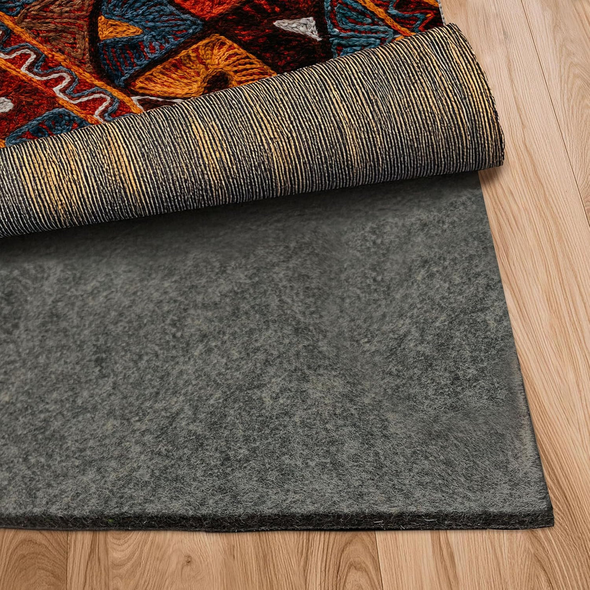 Nevlers 5'x7' Felt TPO Non Slip Rug Pad | 1/4" Thick Rug Cushion | Anti Slip Grips for Hardwood Floors