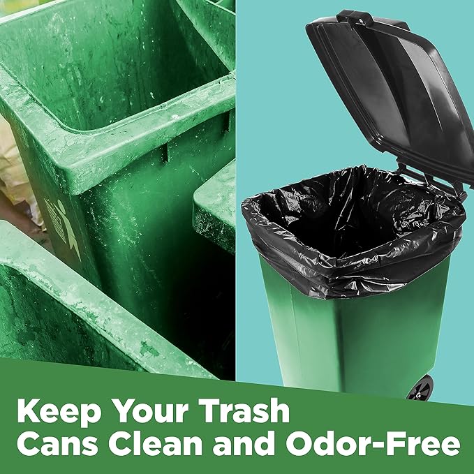 ToughBag 95-96 Gallon Trash Bags Heavy Duty (25 Count) - Extra Large Black Garbage Can Liners for 90-100 Gallon Cans - Made in USA