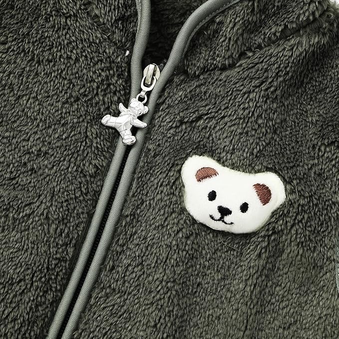Baby Boys Girls Fleece Vest Zip Up Cute Bear Jackets Fuzzy Fall Winter Warm Clothes Newborn Outwear for Toddler Infant