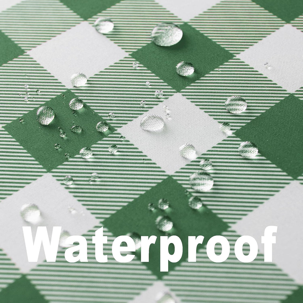Waterproof Plaid Tablecloth Fabric - Oblong 52x70 Inch Classic Buffalo Tartan Table Cloth for Indoor/Outdoor Use - Washable Tabletop Cover for Dinner, BBQs, and Parties