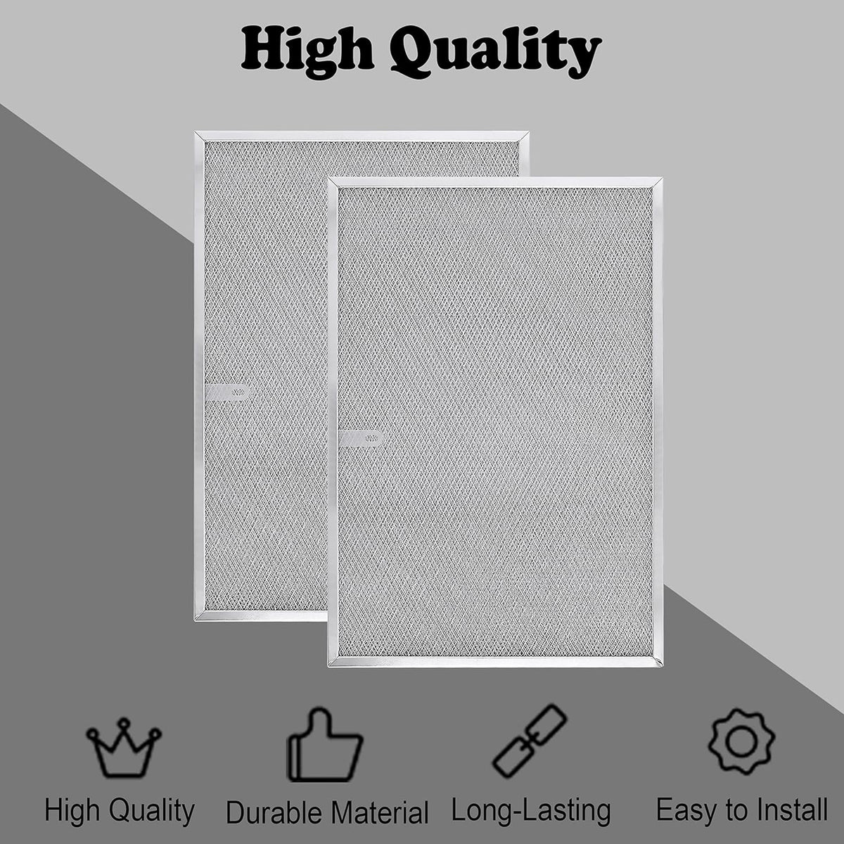 Wadoy BPS1FA36 Range Hood Filter 11-3/4" X 17-1/4" X 3/8", 2 Pack Aluminum Mesh Grease Range Hood Filter with Blue Protective Film (𝐂𝐚𝐧 𝐛𝐞 𝐭𝐨𝐫𝐧 𝐨𝐟𝐟) Compatible with Broan Nutone 99010300E