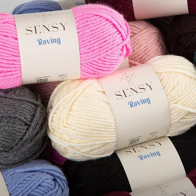 3 Skeins of Sensy Roving Yarn, 3.5 oz, 132 Yards, Gauge 5 Bulky (Burgundy)