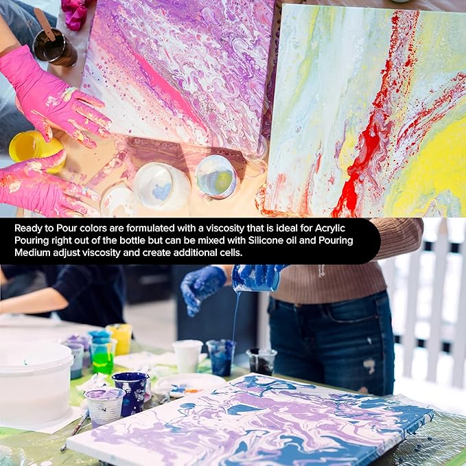 POURING MASTERS Lemon Lime Acrylic Ready to Pour Pouring Paint - Premium 8-Ounce Pre-Mixed Water-Based - for Canvas, Wood, Paper, Crafts, Tile, Rocks and More