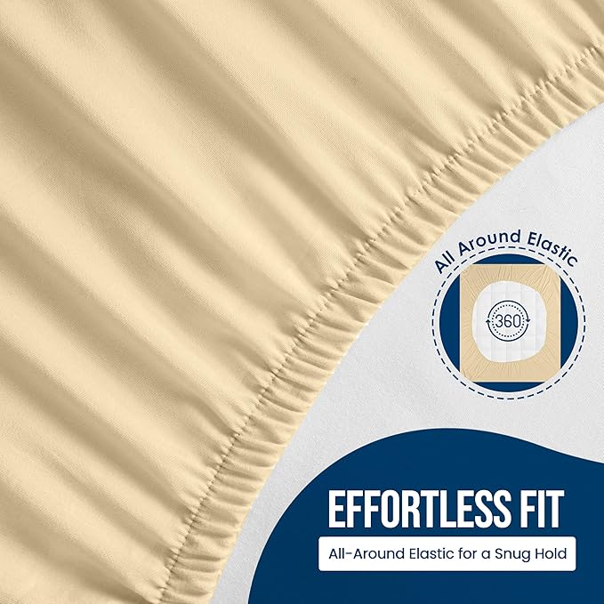 Utopia Bedding Waterproof Mattress Protector Twin Size, Premium Terry Mattress Cover 200 GSM, Breathable, Fitted Style with Stretchable Pockets (Beige)