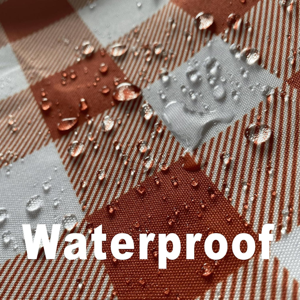 Waterproof Plaid Tablecloth Fabric - Oblong 52x70 Inch Classic Buffalo Tartan Table Cloth for Indoor/Outdoor Use - Washable Tabletop Cover for Dinner, BBQs, and Parties