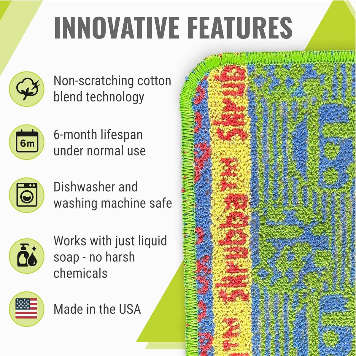 Wet-It Skrubba Non-Scratch Scouring Pad – European Scrubby Sponge for Kitchen, Dishes, Pots, Pans, Glass & Cookware – Durable Reusable Pad with RV Camper Design