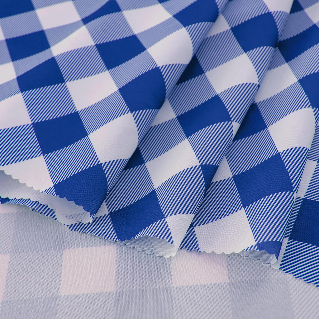 Waterproof Plaid Tablecloth Fabric - Round 25 Inch Classic Gingham Checker Table Cloth for Indoor/Outdoor Use - Buffalo Table Cover for Picnics, BBQs, and Parties