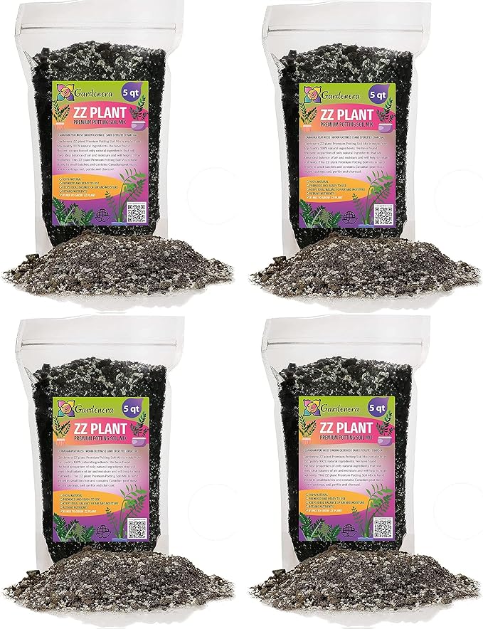 Gardenera Premium ZZ Plant Supreme Potting Mix - Enhanced Soil Health & Efficient Toxin Absorption for Plant Safety - 20 QUARTS