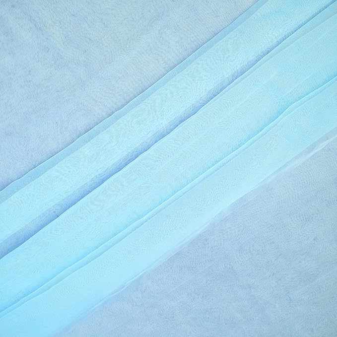Organza Fabric 10 Yard Bridal Solid Sheer Bolt for Home Décor, Table Décor, Bridal, Fashion, Crafts, Decorations Silky Shiny Organza 44" - (10 Yard, Baby Blue)