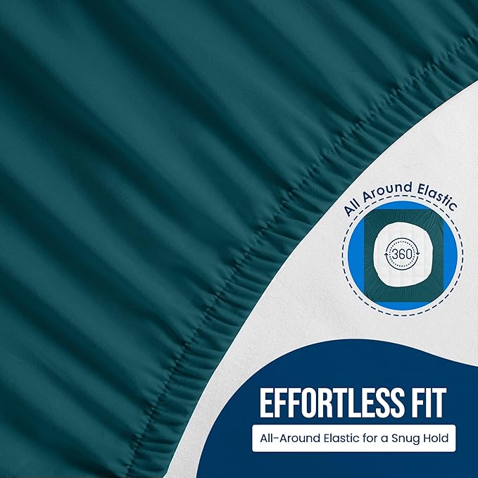 Utopia Bedding Waterproof Mattress Protector Queen Size, Premium Terry Mattress Cover 200 GSM, Breathable, Fitted Style with Stretchable Pockets (Teal)
