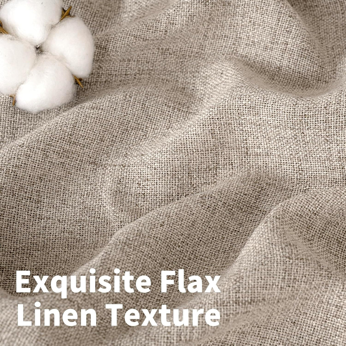 YoungsTex 90 Inch Length Linen Semi Sheer Curtains for Living Room, Dark Oatmeal Light Filtering Drapes with Rod Pocket Back Tab Textured Burlap for Bedroom, 52 X 90 Inch, 2 Panels
