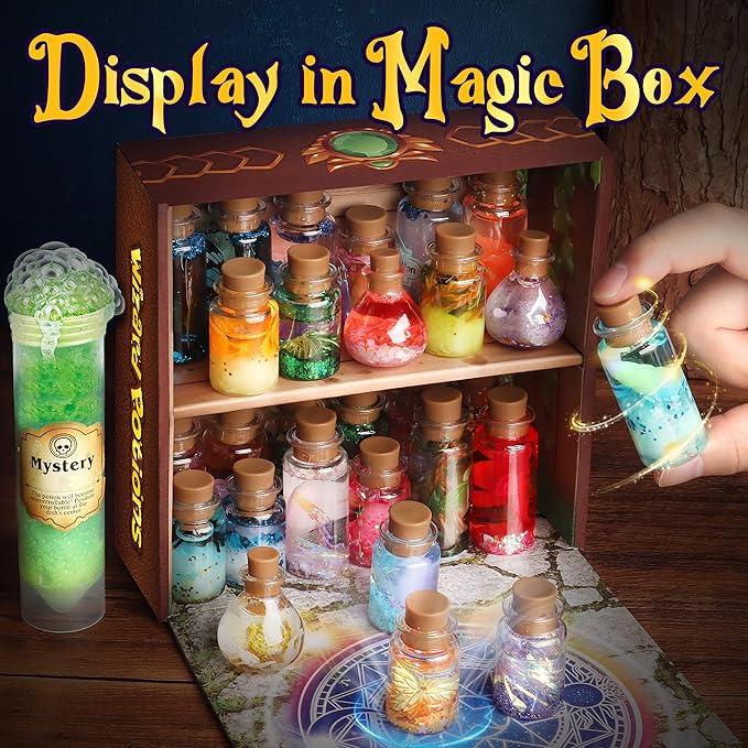 Fairy Magic Kit for Kids with 22PCS Potion Bottles, Potions Making Craft Kit - Gift for Christmas, Birthday, Creative Art Craft Toys for Girls Boys 6 7 8 9 10 12 Year Old