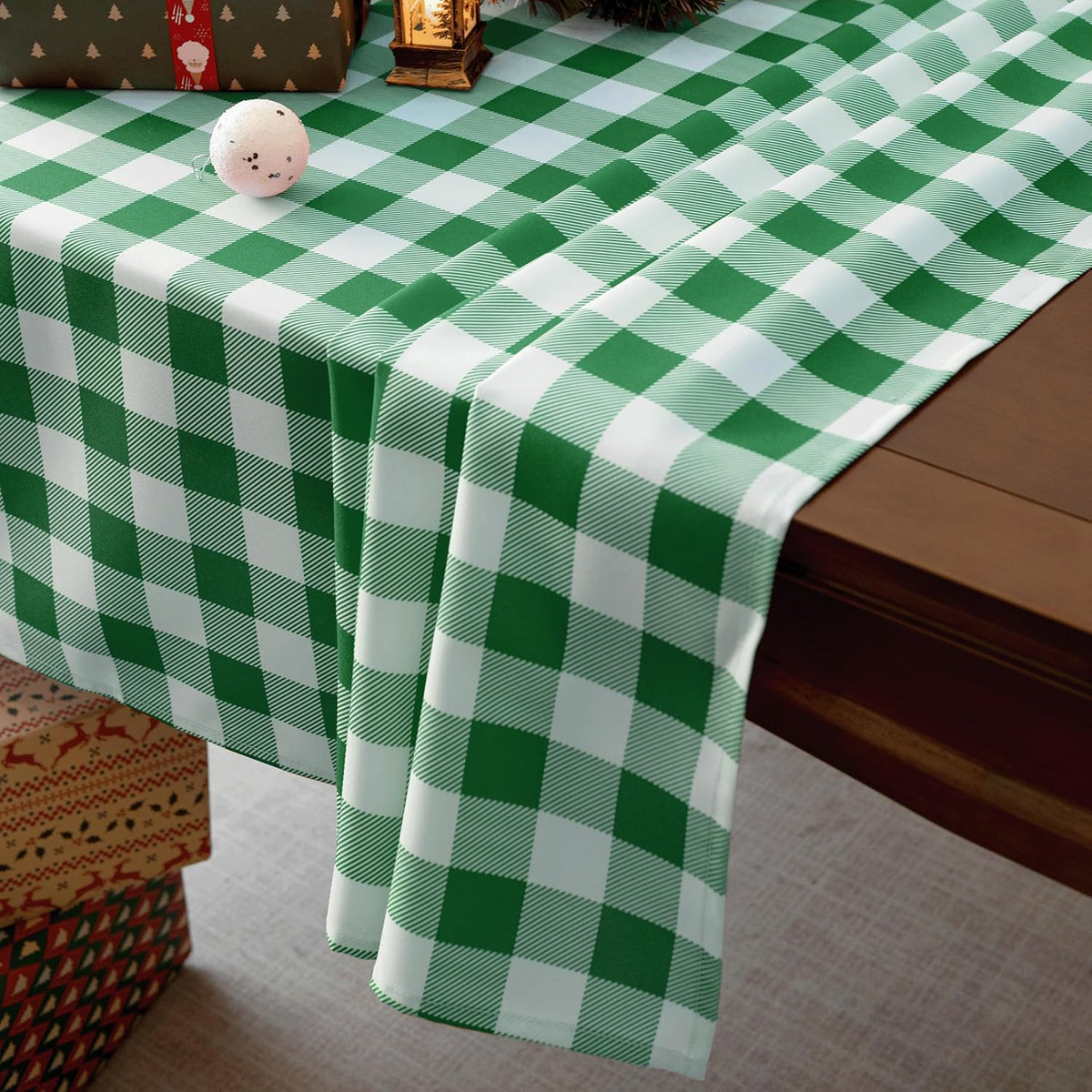 Classic Gingham Buffalo Tablecloth Fabric - Oblong 58x144 Inch Water Proof Checkered Table Cloth for Indoor Outdoor - Table Cover for Birthday, Picnics, BBQs, and Parties