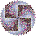 HANPATQUI 50PCS 8 x 8 inch Purple Printed 100% Cotton Fat Quarters Fabric for Sewing and Quilting Bundles Precut Fabric Square for DIY Craft Patchwork
