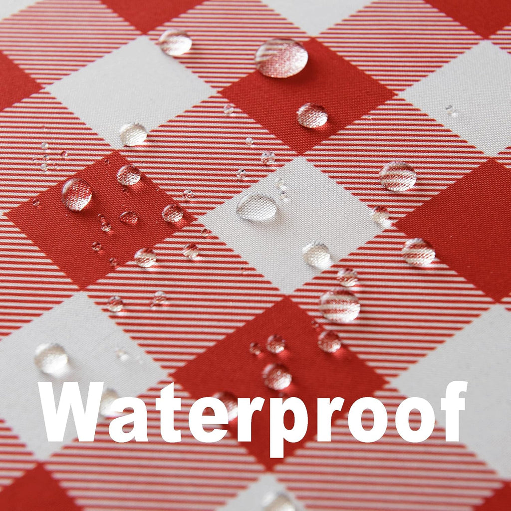 Waterproof Plaid Tablecloth Fabric - Round 58 Inch Classic Gingham Checker Table Cloth for Indoor/Outdoor Use - Buffalo Table Cover for Picnics, BBQs, and Parties