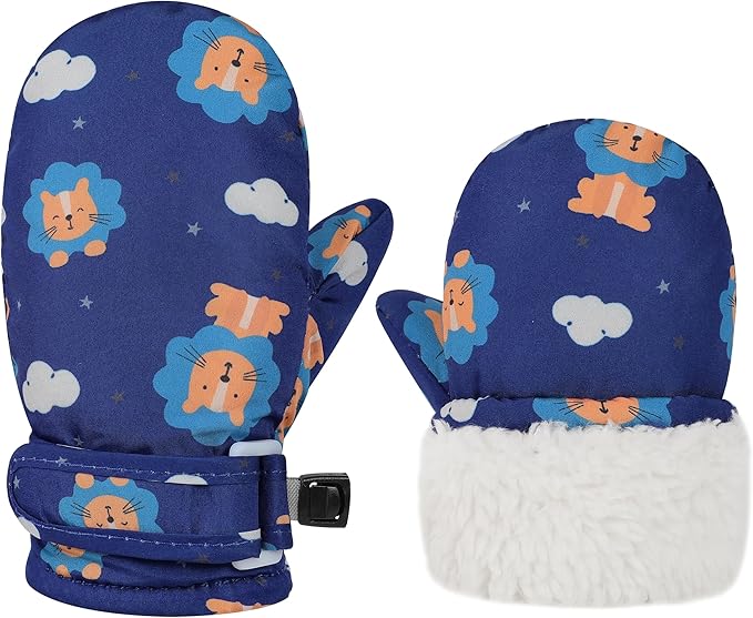 Toddler Gloves Kids Mittens Winter Warm Lined Fleece Gloves Waterproof Snow Baby Mitten for Boys Girls