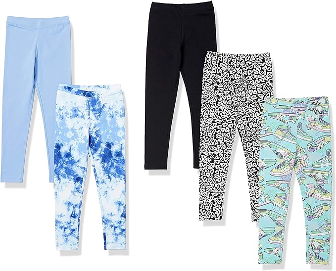 Amazon Essentials Girls and Toddlers' Leggings, Multipacks
