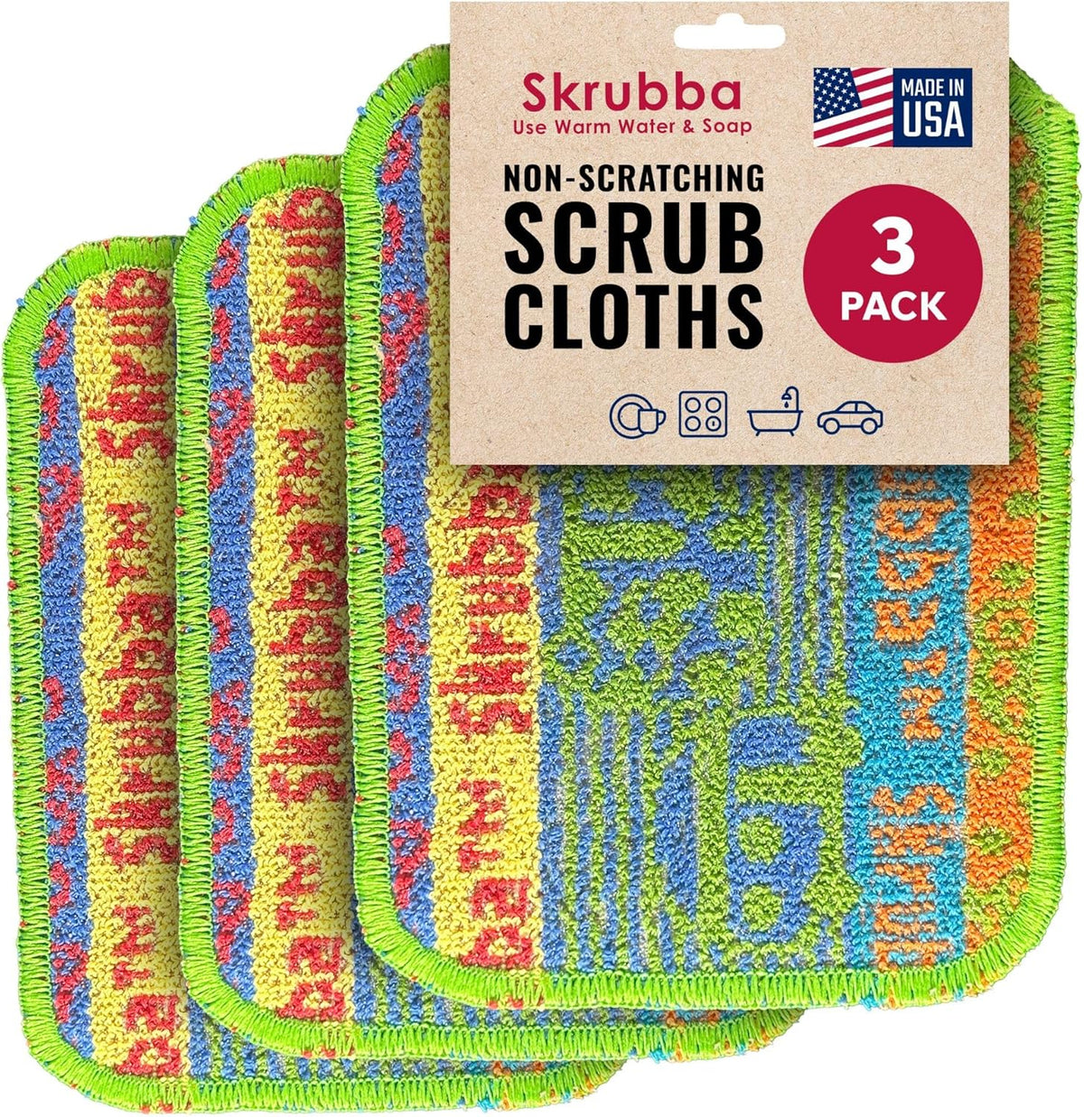 Wet-It Skrubba Non-Scratch Scouring Pad – European Scrubby Sponge for Kitchen, Dishes, Pots, Pans, Glass & Cookware – Durable Reusable Pad with RV Camper Design