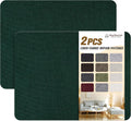 KING MOUNTAIN Coarse Linen Repair Patches, Self-Adhesive Linen Fabric Patches, 8X11 inch 2 PCS, Multi Color, Can be Used for Linen Sofa Repair and Linen Clothes Repair(8" x 11"-2PCS,Dark Green)