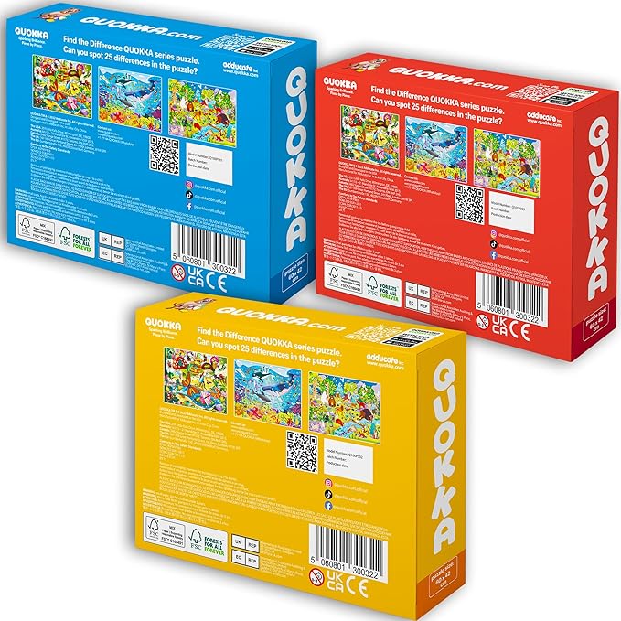 QUOKKA 100 Piece Puzzles for Kids Ages 4-6 – 3 Floor Kids Puzzles Ages 6-8 Year Old – Toy for Learning Ocean & Forest Animals for 8-10 yo – Jigsaw Toddler Game for Boy and Girl Age 3-5