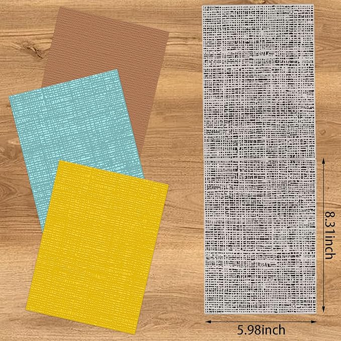 Threetols 3-D Textured Impressions Embossing Folder, Line Background Embossing Folder for Card Making, Vintage Frame DIY Plastic Scrapbooking Photo Album Card Paper DIY Craft Decor Template Mold