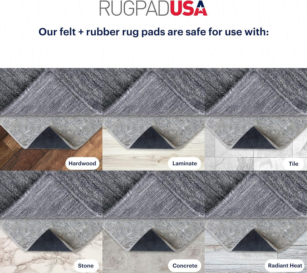 RUGPADUSA - Dual Surface - 2'6" x 8' - 3/8" Thick - Felt + Rubber - Enhanced Non-Slip Rug Pad - Adds Comfort and Protection - for Hard Surface Floors