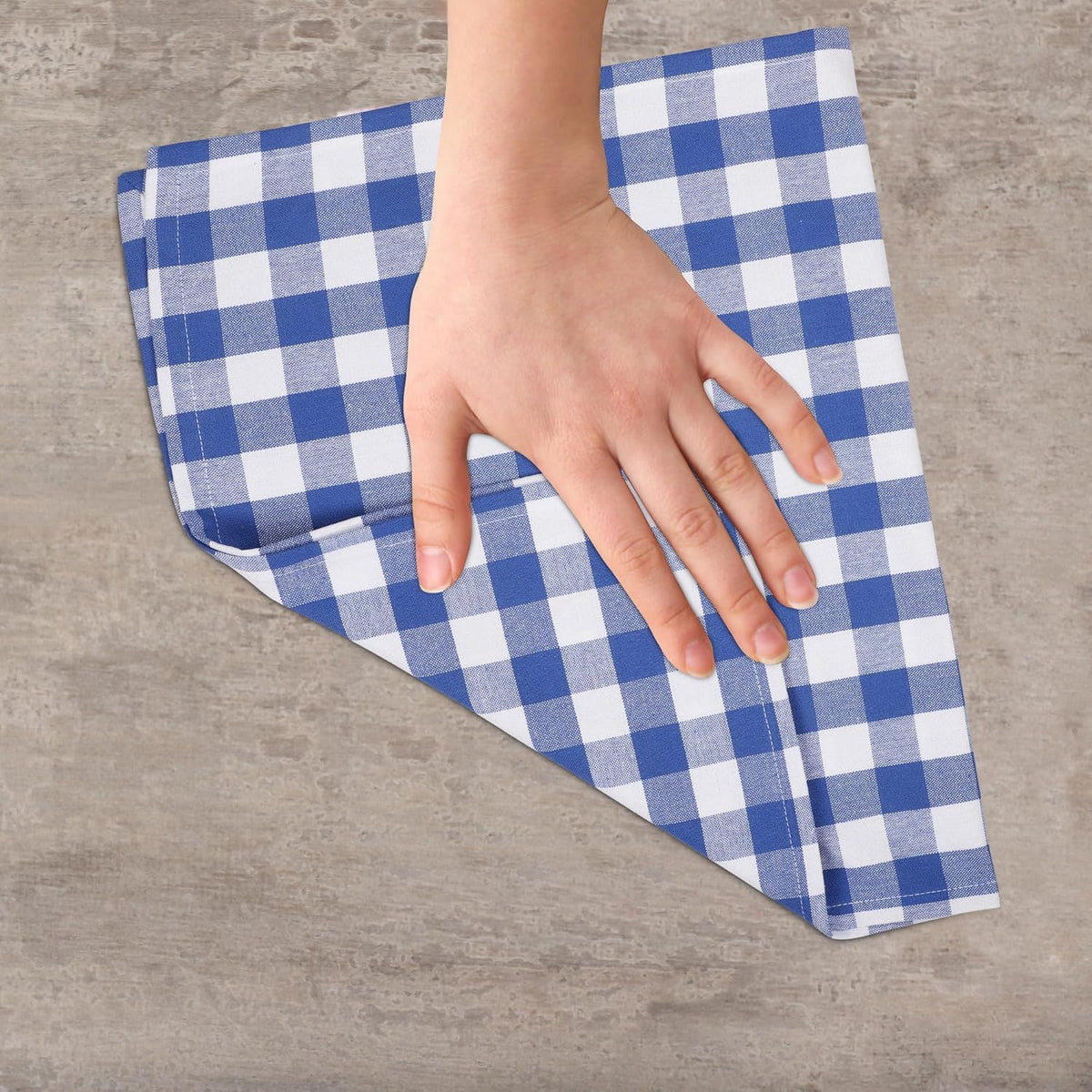 Kitchen Towels Set of 6 Soft Premium Cotton Highly Absorbent Dish Towels 18x28 Inches, Washable & Reusable Tea Towel, Quick Drying Dish Cloths with Hanging Loop - Blue/White, Checks
