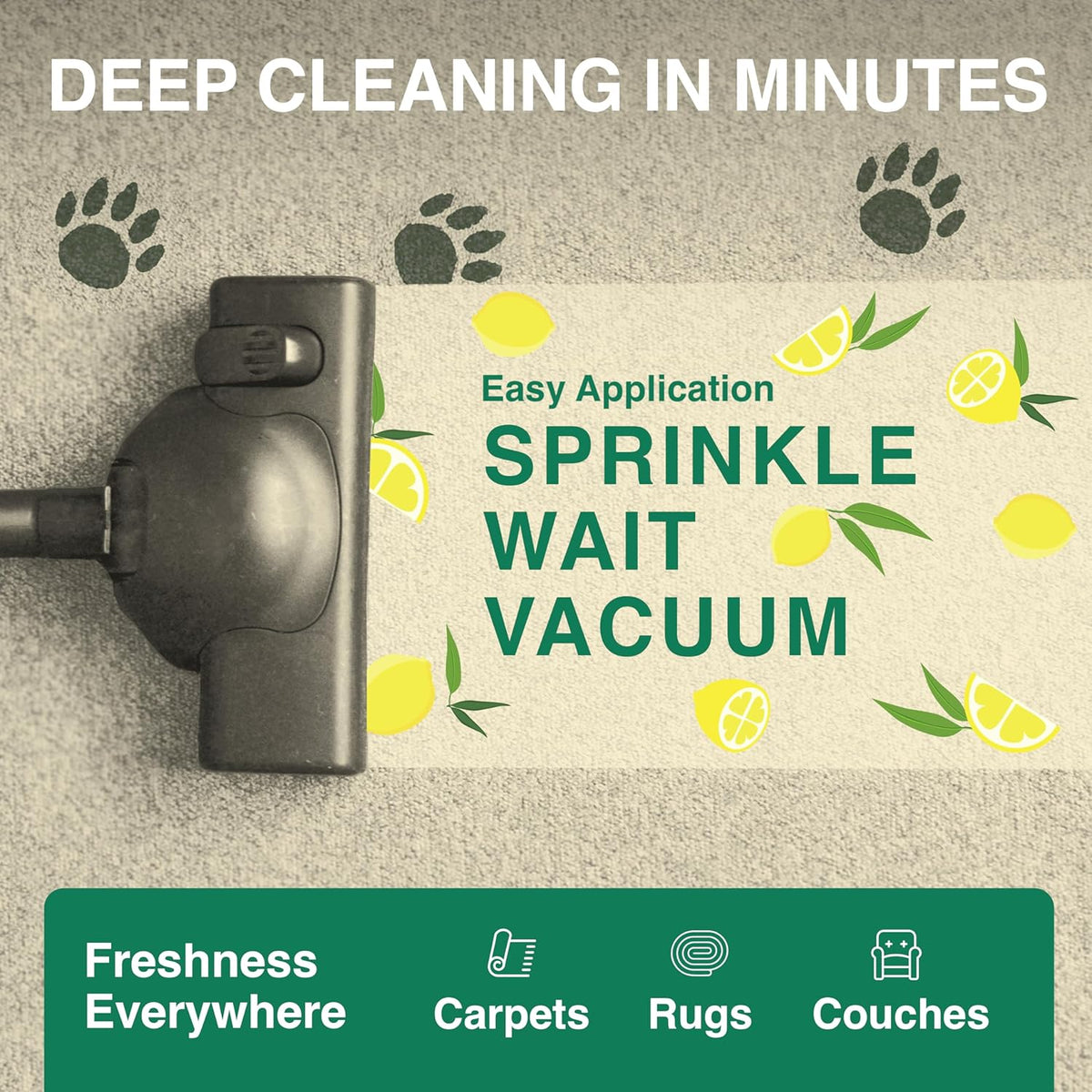 Good Natured Brand | Carpet Deodorizer & Freshener Powder | 31 oz Pet Odor Eliminator for Strong Odor & Pet Urine | Fresh Natural Lemon & Eucalyptus Scent | Safe for Homes with Pets