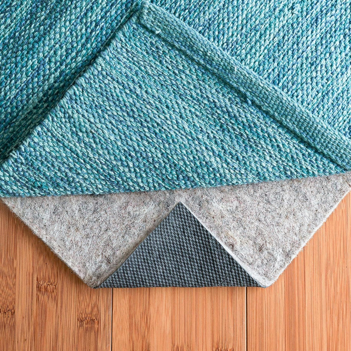 RUGPADUSA - Dual Surface - 8' Round - 1/8" Thick - Felt + Rubber - Non-Slip Backing Rug Pad - Adds Low-Profile Comfort and Protection