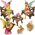 Mood Lab Fairy Garden - Miniature Figurines & Accessories Starter Kit - Fairy Garden Set of 12 pcs - Outdoor or House Decor